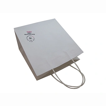 Wholesale Custom Design Eco-friendly White Kraft Paper Bag with Handles