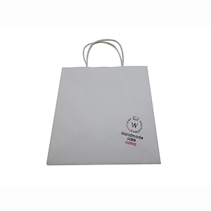 Wholesale Custom Design Eco-friendly White Kraft Paper Bag with Handles